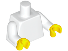 Lego Torso Plain / White Arms / Yellow Hands