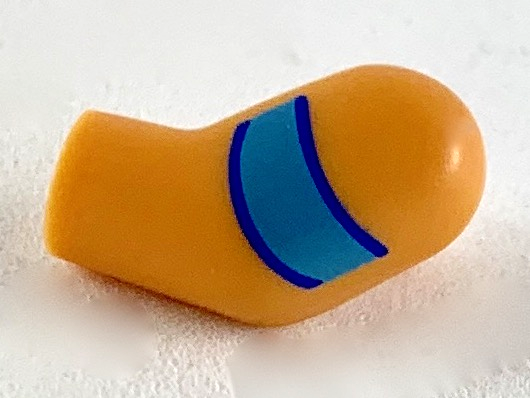Lego Arm, Left with Medium Azure Curved Armband Pattern
