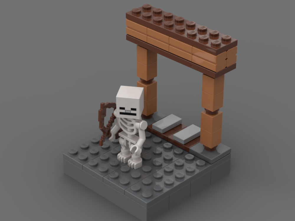 Lego Minecraft Skeleton Stand