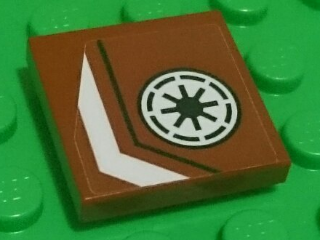 Lego Tile 2 x 2 with SW Galactic Republic Logo and White and Black Stripes Bent Pattern Model Left Side (Sticker) - Set 75182