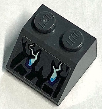 Lego Slope 45 2 x 2 with Stone and Energy Pattern (Sticker) - Set 70356 / Dark Bluish Gray