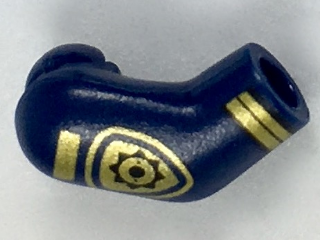 Lego Arm, Right with Gold Police Badge and Stripes Pattern / Dark Blue