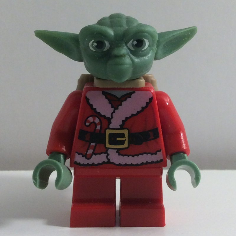 Lego Yoda, Sand Green Head, Santa Outfit, Backpack