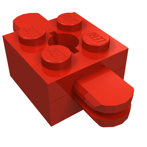 Lego Arm Holder Brick 2 x 2 with Hole and 2 Arms / Red