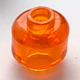 Lego Minifigure, Head (Plain) / Trans-Orange