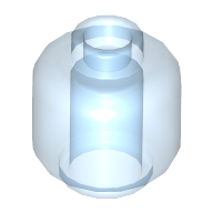 Lego Minifig Head [Plain] [Hollow Stud] / Trans-Medium Blue