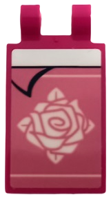 Lego Tile, Modified 2 x 3 with 2 Open O Clips with Blanket with Folded Corner, White Rose and Bedsheet Pattern (Sticker) - Set 43177