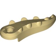 Lego Animal Body Part, Alligator / Crocodile Tail with Hole / Tan
