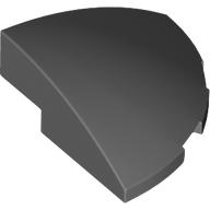 Lego Brick Round Corner, Curved 3 x 3 x 1 Quarter Circle / Dark Bluish Gray