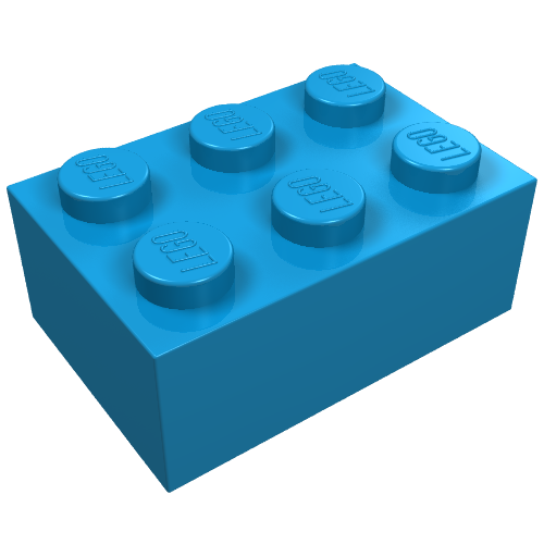 Lego Brick 2 x 3 / Dark Azure
