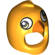 Lego Costume / Mask, Bird with Googly Eyes and Orange Beak Print / Bright Light Orange
