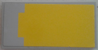 Lego Tile 2 x 4 with SW Naboo Starfighter Yellow Irregular Octagon Pattern (Sticker) - Set 7877 / Light Bluish Gray