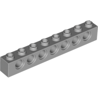 Lego Technic Brick 1 x 8 [7 Pin Holes] / Light Bluish Gray