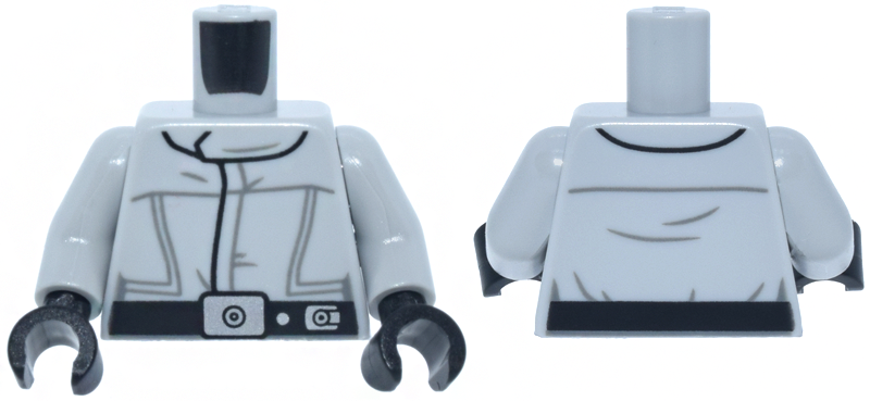 Lego Torso SW Imperial Crew Uniform Jumpsuit with Straight Black Belt with Silver Buckle and Dot Pattern / Light Bluish Gray Arms / Black Hands