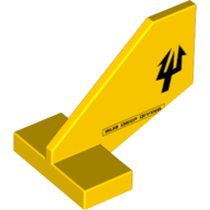 Lego Tail Shuttle, Small with Double-Sided Black Trident and Sub Deep Diving Print / Yellow