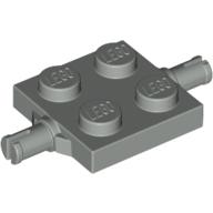 Lego Plate Special 2 x 2 with Wheel Holders / Light Gray