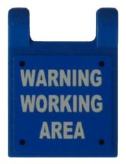 Lego Flag 2 x 2 Square with Flat Edge with 'WARNING WORKING AREA' Pattern (Sticker) - Set 8191