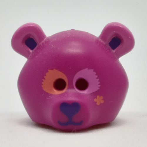 Lego Costume / Mask, Bear with Dark Purple Nose and Ears, Coral and Bright Pink Eyes Print / Magenta
