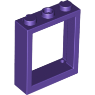 Lego Window Frame 1 x 3 x 3 / Dark Purple