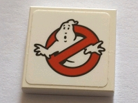 Lego Tile 2 x 2 with Ghostbusters Logo Pattern (Sticker) - Set 75827