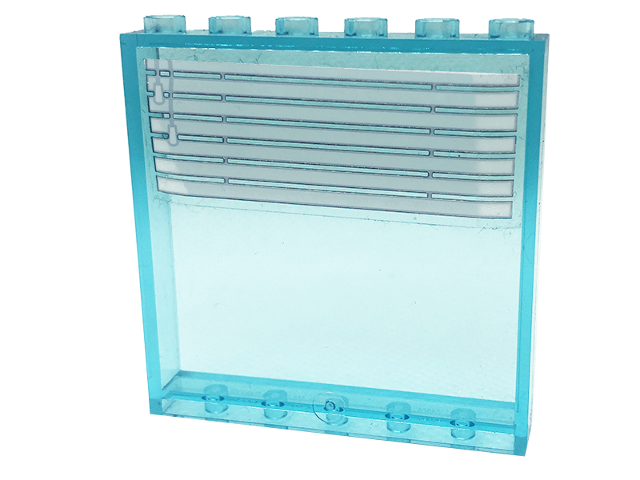 Lego Panel 1 x 6 x 5 with 7 Venetian Blinds and Drawstring Pattern (Sticker) - Set 41318 / Trans-Light Blue