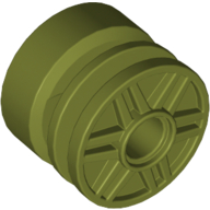 Lego Wheel 18 x 14 with Pin Hole, Fake Bolts and Shallow Spokes / Olive Green