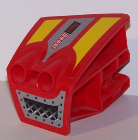 Lego Technic, Panel RC Car Mudguard Front, Right with Vents and 'Red Beast' Pattern (Stickers) - Set 8378