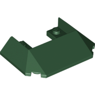 Lego Brick Wedged, Sloped 45° 6 x 4 Double / 33°, 5 Bottom Tubes [Train Roof] / Dark Green