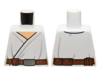 Lego Torso SW Wrap-Around Tunic and Utility Belt with Large Pouch, Light Folds Pattern / White