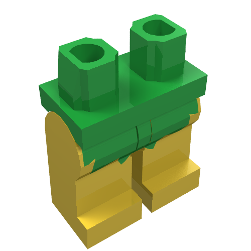 Lego Hips and Yellow Legs with Pirate Islanders Green Leaf Print