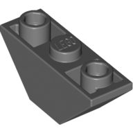 Lego Brick Sloped Inverted 45° 3 x 1 Double with 2 Blocked Open Studs / Dark Bluish Gray