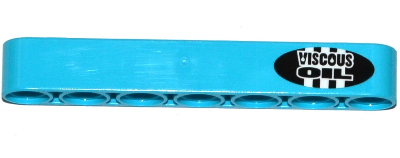 Lego Technic, Liftarm Thick 1 x 7 with 'VISCOUS OIL' Pattern (Sticker) - Set 42050 / Medium Azure
