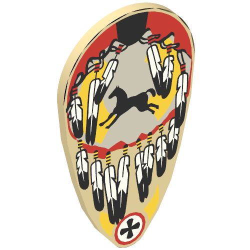 Lego Shield Ovoid with Feathers and Horse Print / Tan
