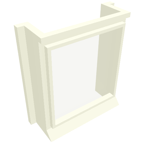 Lego Window 1 x 3 x 3 with Glass for Slotted Bricks / White