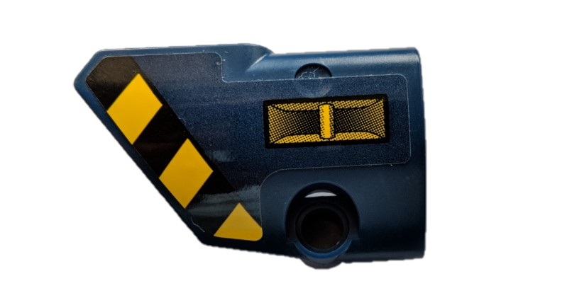 Lego Technic, Panel Fairing # 1 Small Smooth Short, Side A with Black and Yellow Danger Stripes and Lifting Shackle Pattern (Sticker) - Set 42079