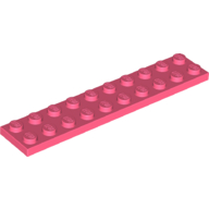 Lego Plate 2 x 10 / Coral