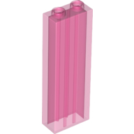 Lego Brick 1 x 2 x 5 without Side Supports / Trans-Dark Pink
