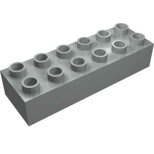 Lego Duplo Brick 2 x 6 / Light Gray