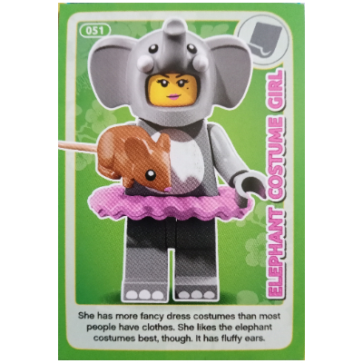 Lego Trading Card, Create the World Incredible Inventions - Elephant Costume Girl / [No Color/Any Color]
