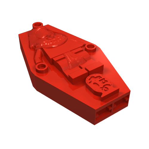 Lego Sarcophagus Lid 2 x 4 x 6 with Mummy Relief [Plain] / Red