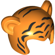 Lego Costume / Mask, Ears with Tiger Stripes Print / Orange