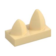 Lego Tile Special 1 x 2 with Two Vertical Teeth / Tooth / Tan