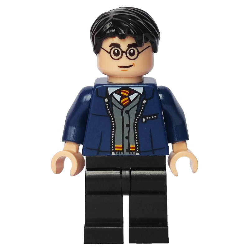 Lego Harry Potter, Open Dark Blue Jacket over Gryffindor Sweater
