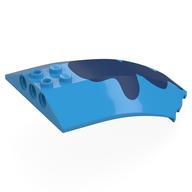 Lego Windscreen 8 x 6 x 2 Curved with Dark Blue Shape Print / Dark Azure