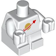Lego Baby / Toddler Body with Fixed Arms with Classic Space Logo print / White