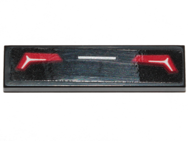 Lego Tile 1 x 4 with Red Taillights and Silver Stripe Pattern (Sticker) - Set 30342