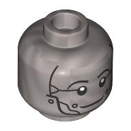 Lego Minifig Head Tin Man, Robot Metal Plating / Flat Silver