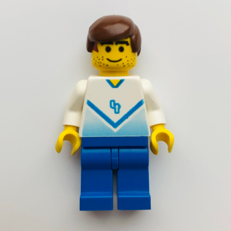 Lego Soccer Player White Torso, Blue Legs, #4