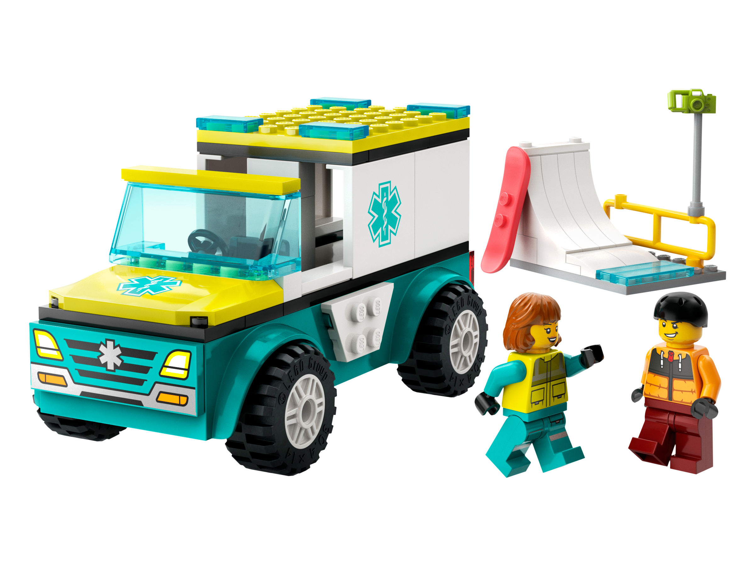 Lego Emergency Ambulance and Snowboarder