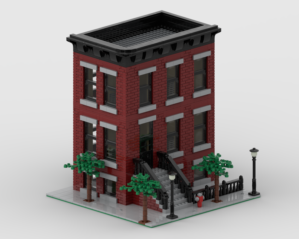 Lego Brownstone - Dark Red